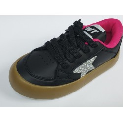 Tiwittoys kız çocuk yıldız detaylı Bağcıklı spor ayakkabı siyah