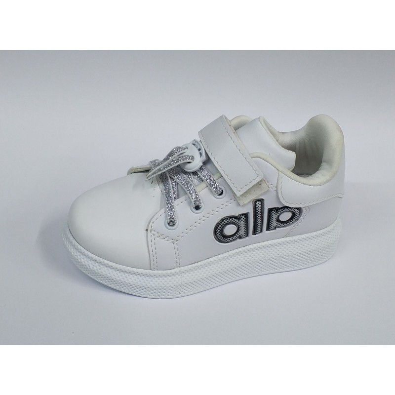 Minimass kız çocuk Ortopedik bağcık detaylı yapışkanlı spor ayakkabı beyaz