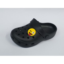 Akım erkek çocuk suya dayanıklı burnu kapalı plastik terlik siyah