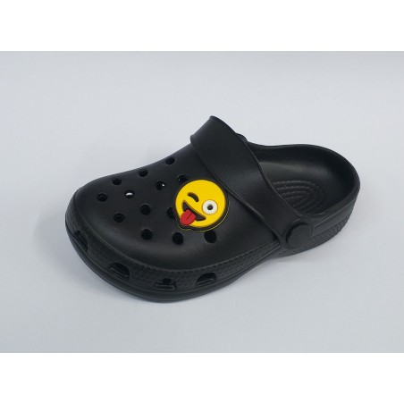 Akım erkek çocuk suya dayanıklı burnu kapalı plastik terlik siyah