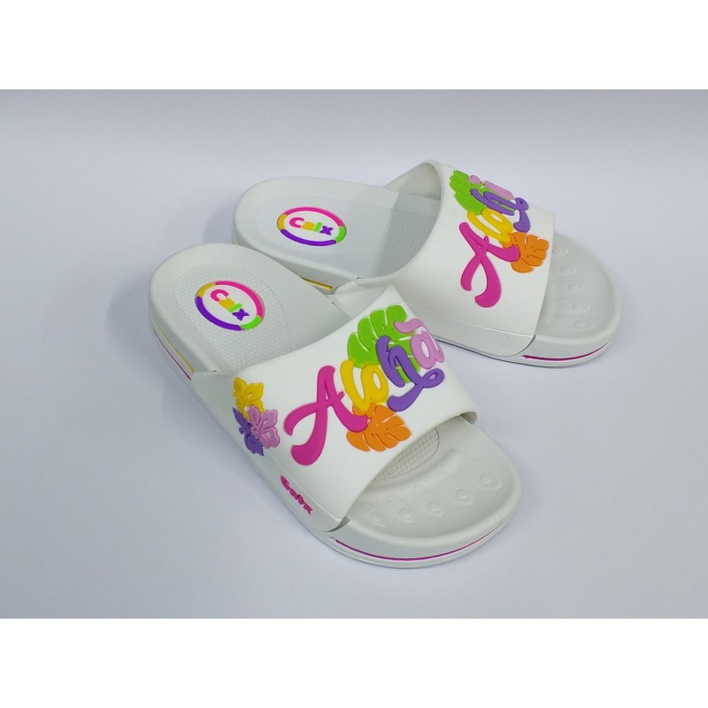 Calx suya dayanıklı kız çocuk terlik beyaz