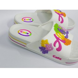 Calx suya dayanıklı kız çocuk terlik beyaz