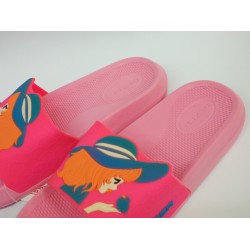 Gezer suya dayanıklı resimli kız çocuk terlik pembe