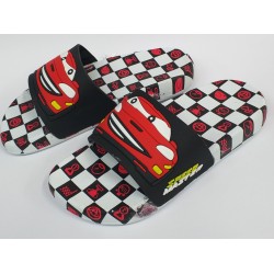 Gezer suya dayanıklı araba resmi detaylı erkek çocuk terlik siyah renkli