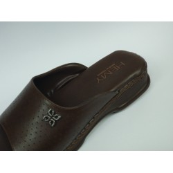 Hemy Ortopedik kalın tek bant kadın terlik kahverengi