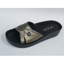 Voga Ortopedik düğme detaylı kadın terlik antrasit