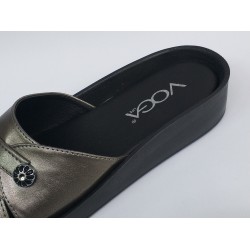 Voga Ortopedik düğme detaylı kadın terlik antrasit