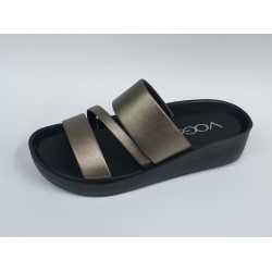 Voga Ortopedik üç bantlı kadın terlik antrasit