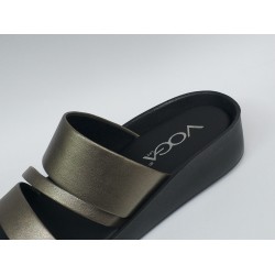 Voga Ortopedik üç bantlı kadın terlik antrasit