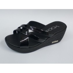 Voga Ortopedik dolgu topuk rugan kadın terlik siyah