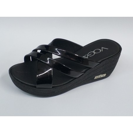 Voga Ortopedik dolgu topuk rugan kadın terlik siyah