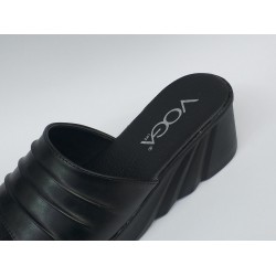 Voga Ortopedik dolgu topuk tek bantlı kadın terlik siyah