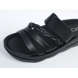 Voga Ortopedik örgü detaylı kadın terlik siyah