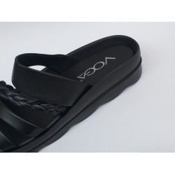 Voga Ortopedik örgü detaylı kadın terlik siyah