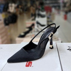 Paris arkası açık kadın topuklu ayakkabı siyah