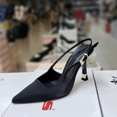 Paris arkası açık kadın topuklu ayakkabı siyah