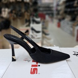 Paris arkası açık kadın topuklu ayakkabı siyah