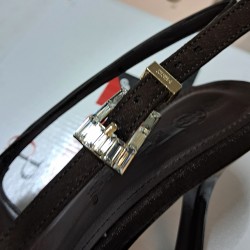 Paris arkası açık kadın topuklu ayakkabı kahverengi