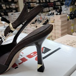 Paris arkası açık kadın topuklu ayakkabı kahverengi