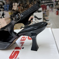 Paris rugan çapraz detaylı kadın topuklu ayakkabı siyah