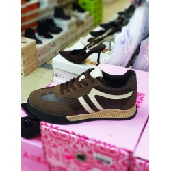 Paris Ortopedik Bağcıklı kadın spor ayakkabı kahverengi