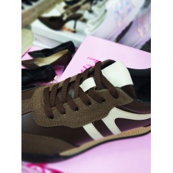 Paris Ortopedik Bağcıklı kadın spor ayakkabı kahverengi