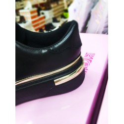 Paris gold detaylı Ortopedik kadın mevsimlik ayakkabı siyah