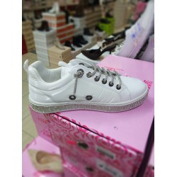 Paris Ortopedik taş Bağcıklı çadır kumaş kadın mevsimlik ayakkabı beyaz