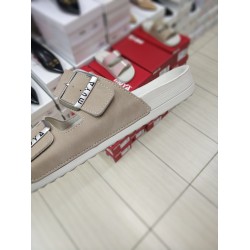 Muya Ortopedik çift tokalı kadın terlik bej