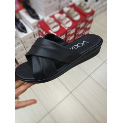 Voga Ortopedik dolgu topuk çapraz kadın terlik siyah