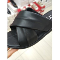 Voga Ortopedik dolgu topuk çapraz kadın terlik siyah