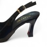 Vespero rugan arkası açık gold detaylı Topuklu ayakkabı siyah