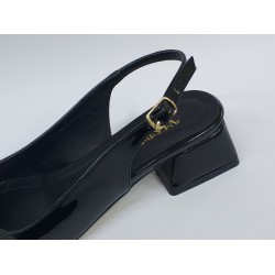 Vespero rugan kısa topuk gold detaylı kadın ayakkabı siyah