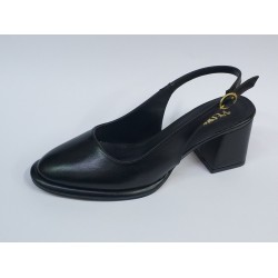 Vespero kalın topuk arkası açık kadın ayakkabı siyah