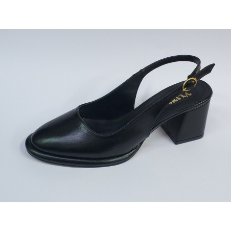 Vespero kalın topuk arkası açık kadın ayakkabı siyah