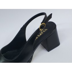 Vespero kalın topuk arkası açık kadın ayakkabı siyah