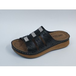 Apella Ortopedik taş detaylı kadın terlik siyah