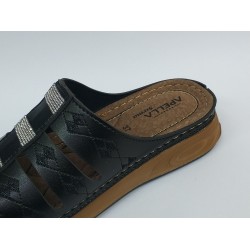 Apella Ortopedik taş detaylı kadın terlik siyah