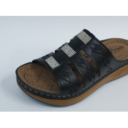 Apella Ortopedik taş detaylı kadın terlik siyah