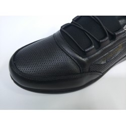 Ayak trendi deri Ortopedik anne ayakkabı lastik Bağcık detaylı siyah