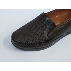 Çağlayan deri Ortopedik anne ayakkabı kahverengi