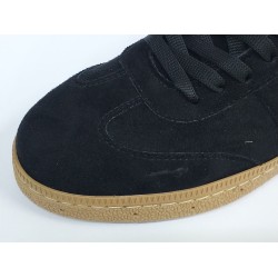 Şanzelize Ortopedik gold toka detaylı Bağcıklı kadın spor ayakkabı siyah