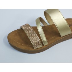 Muya Ortopedik taş bantlı kadın terlik gold