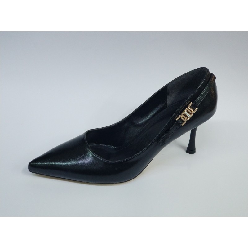 Nehir Ortopedik taş detaylı stiletto kadın ayakkabı siyah