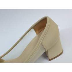 Paris gold toka detaylı yanları şeffaf kadın topuklu ayakkabı krem