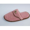 Burnu kapalı yünlü kışlık kadın terlik pembe
