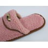 Burnu kapalı yünlü kışlık kadın terlik pembe