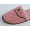 Burnu kapalı yünlü kışlık kadın terlik pembe