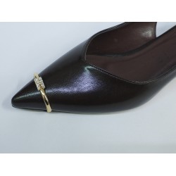 Nehir yüzük detaylı arkası açık Topuklu ayakkabı kahverengi