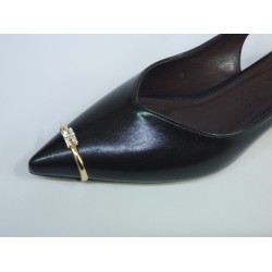 Nehir yüzük detaylı arkası açık Topuklu ayakkabı kahverengi